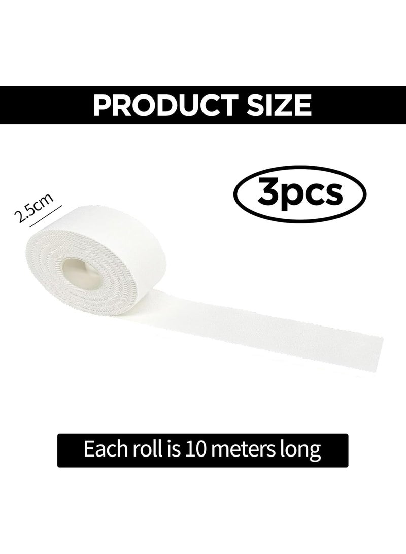 DUNISO 3 Rolls Athletic Sports Tape,Kinesiology Tape,Foam Underwrap,Soft Sports Tapes,Moisture-Proof and Breathable,Protect for Ankles Wrists Hands and Knees,for Gym Fitness Running Tennis Swimming Football，2.5cm*10m - Image 2